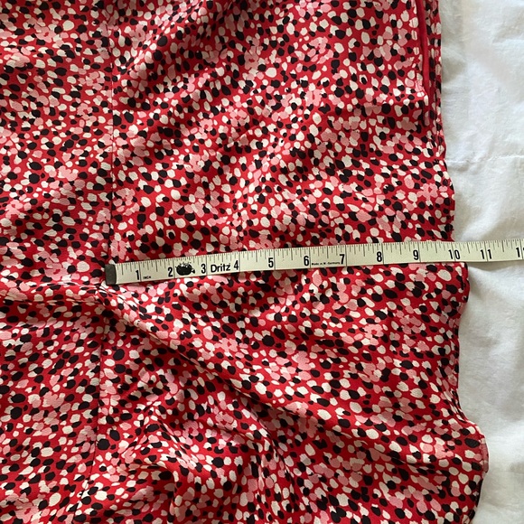 Talbots Skirt Ruffle Hem Pink Red Black Party Work size 14 - Picture 5 of 10